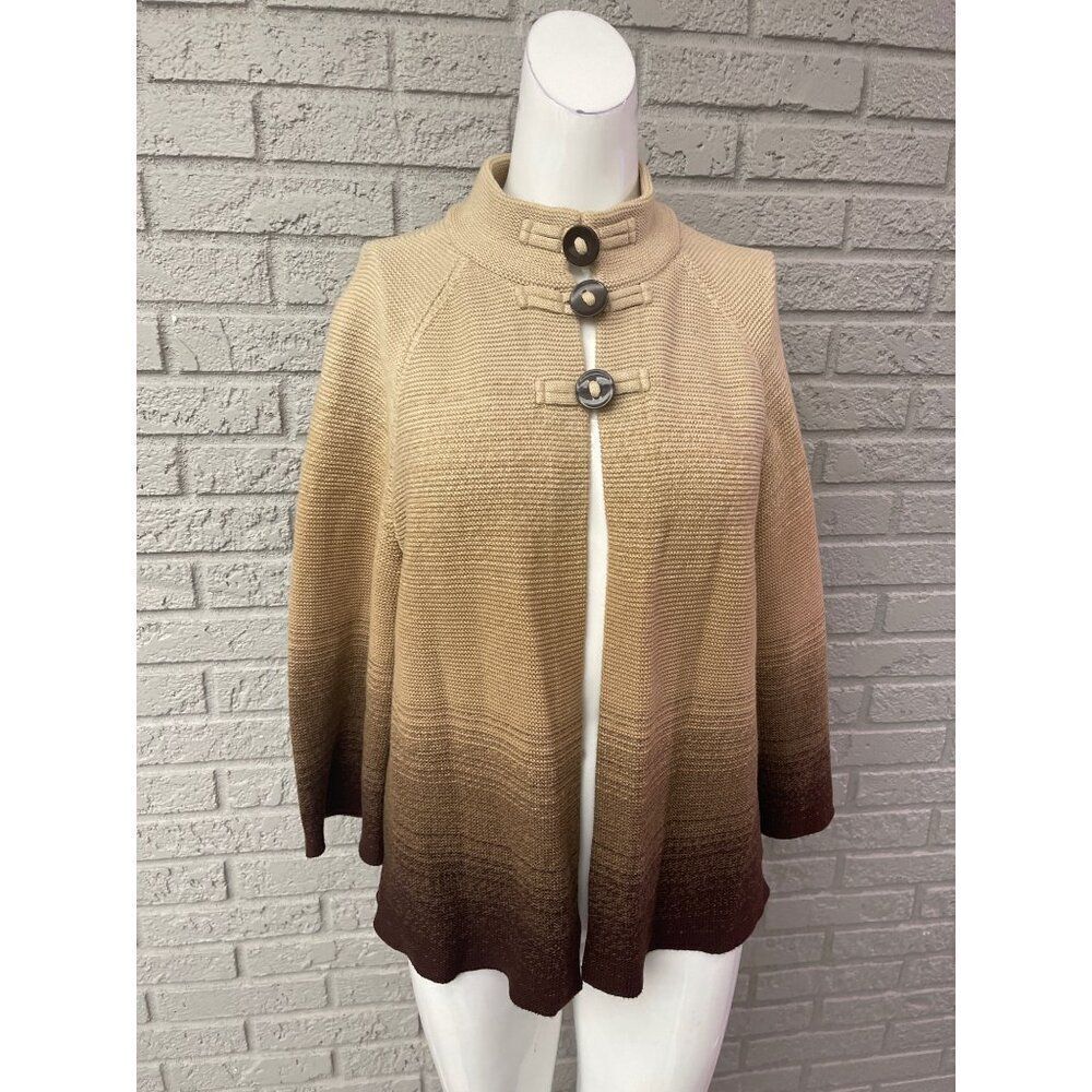 Jones New York Women's Tan Brown Ombré Swing Cardigan Sweater Size M